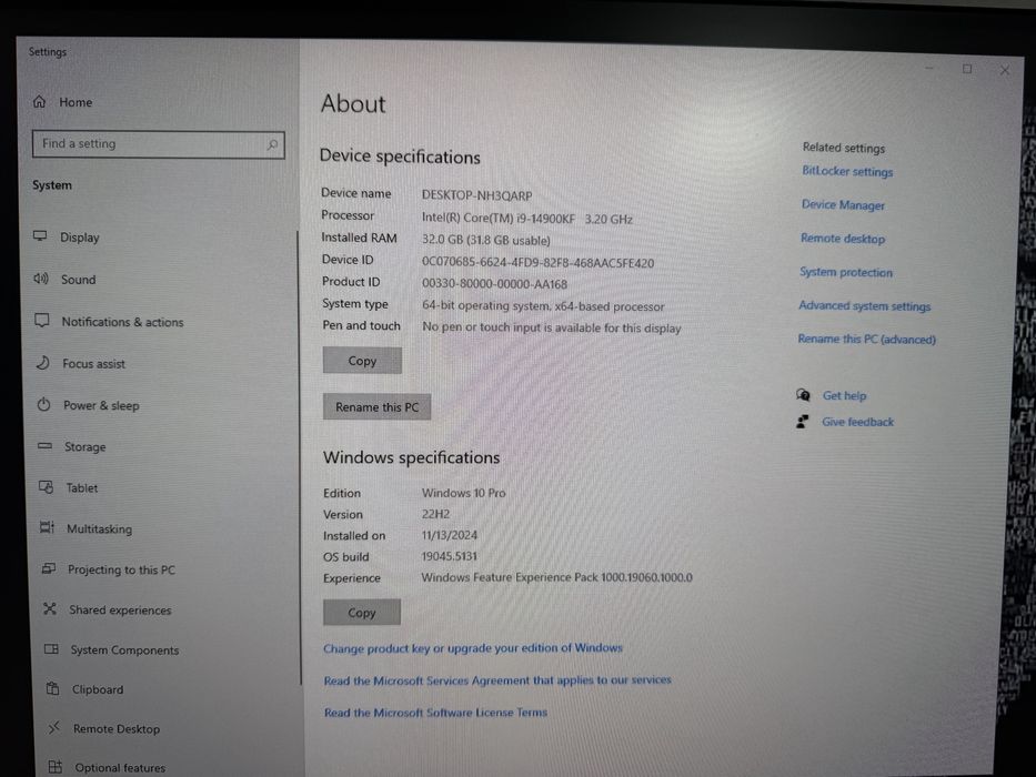 Pc gaming i9 14900kf rtx 3080ti monitor 360hz 27inc