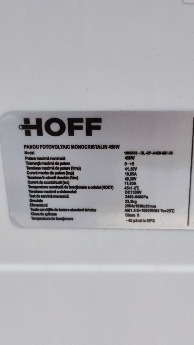 Panouri solare HoFF 450W - 49V