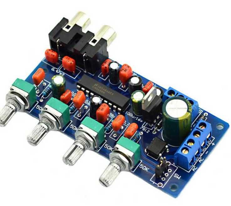 Плата регулировки громкости/частот на LM1036N для усилителя звука