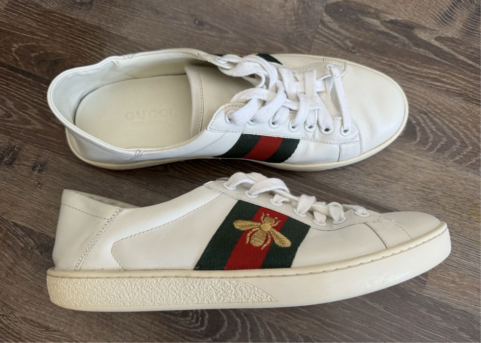 Gucci Ace Bee leather trainers