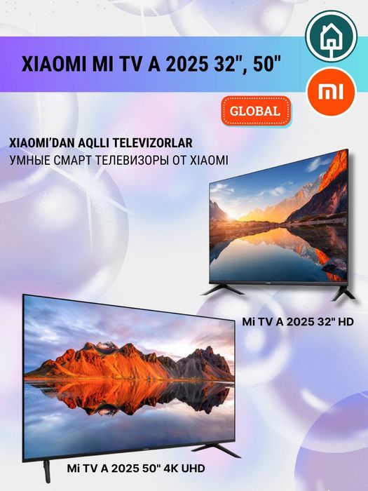 Телевизор Xiaomi TV 32~75 A seria/A Pro/QLED, 4K Google TV  2025 NEW