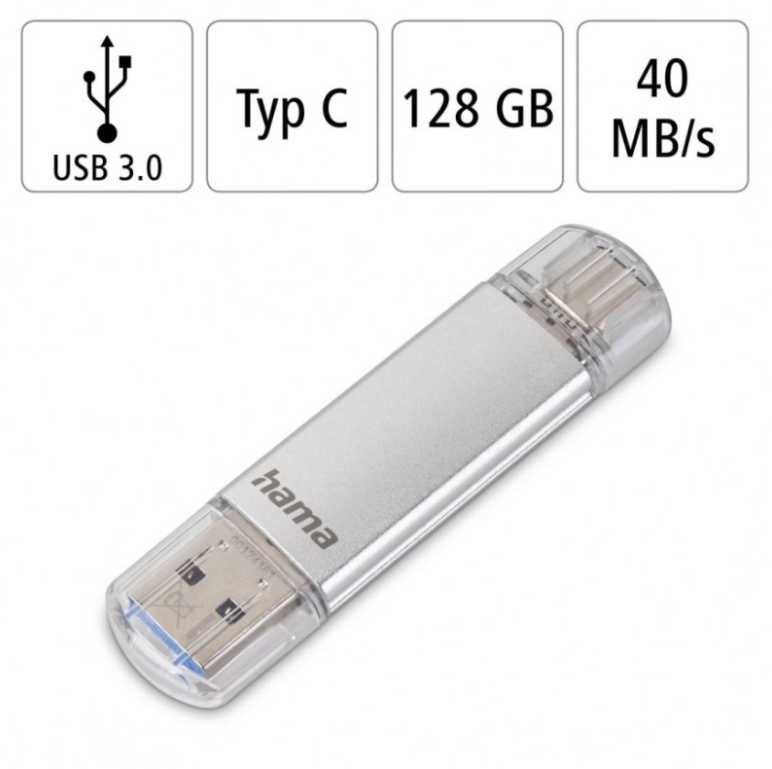 Hama двустранна флаш памет C-Laeta 128GB USB3.0/3.1