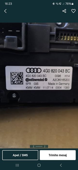 Panou modul ,comanda clima Audi A6 C7