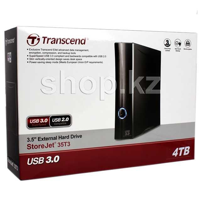 Внешний жесткий диск USB 3.0 4 Тб, Transcend StoreJet 35T3