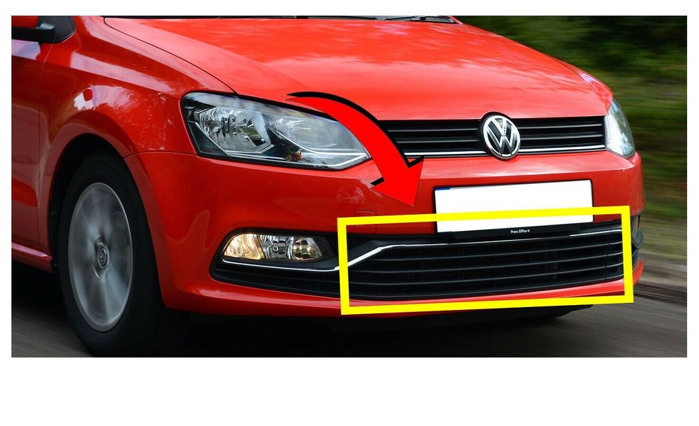 Grila bara Vw Polo (6R) 2014-12.2017, Fata centrala, Cu element cromat, 6C0853671NRYP
