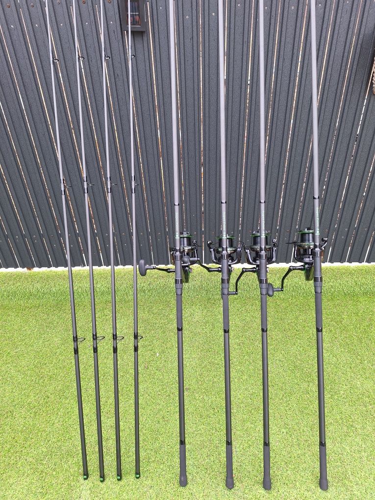 Set 4 Lansete SuperPoint 3.90m 4.5 lbs 2seg + 4 TM 12000 14+1 Rulmenti