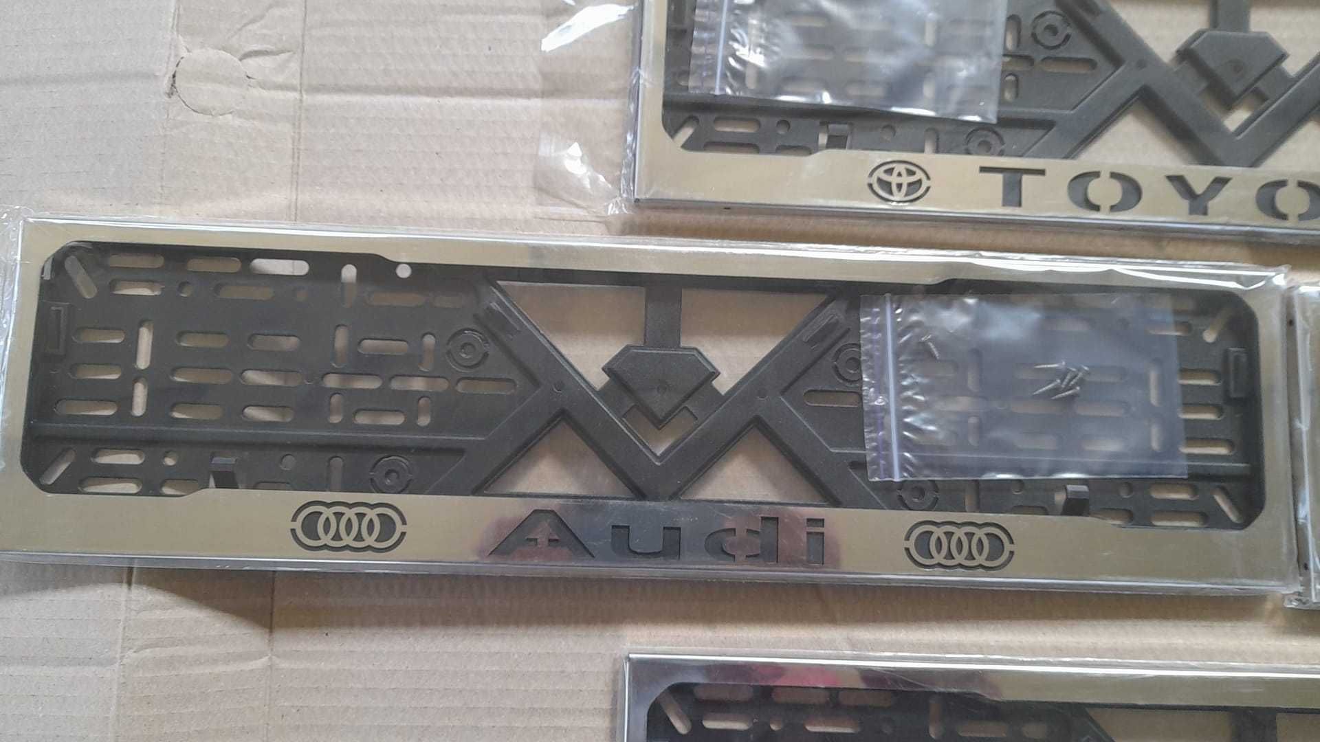 Rame suporti numar auto inox personalizat Logo wv audi toyota