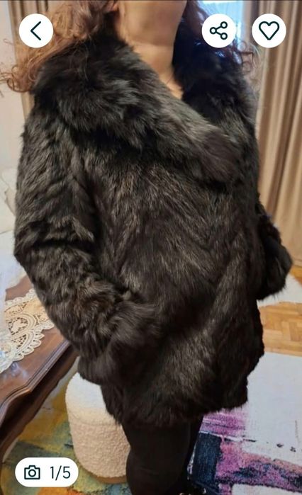 Haina de nurca cu vulpe neagra