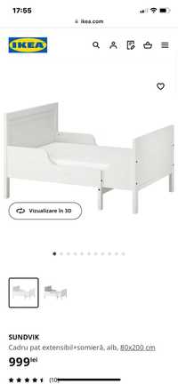 Pat de copii extensibil Ikea Sundvik