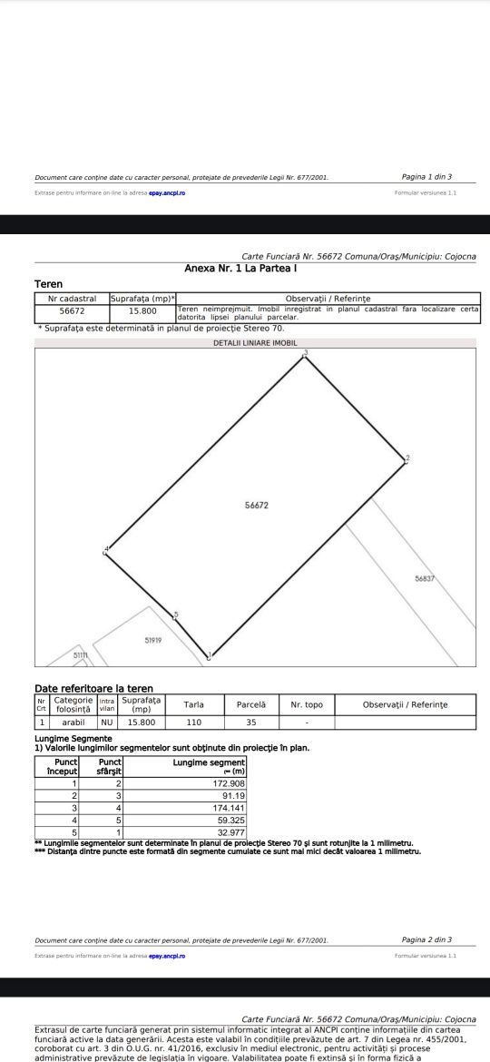 Vând teren pretabil parc fotovoltaic 1MW sau livadă