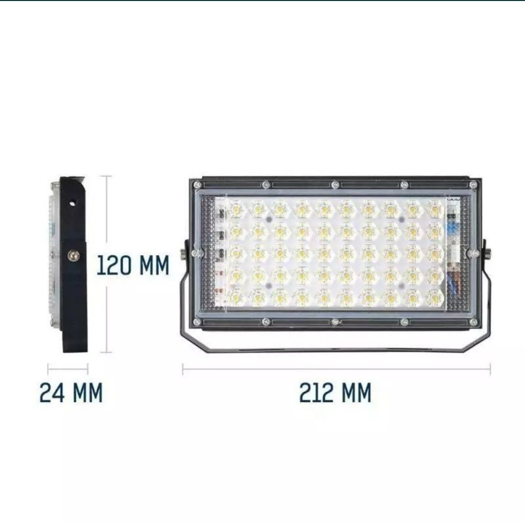 Reflector proiector lampa LED SMD - 12V/50W alb rece camping pescuit