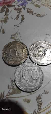 Vand 3 monezi de 100 lire republica italiana