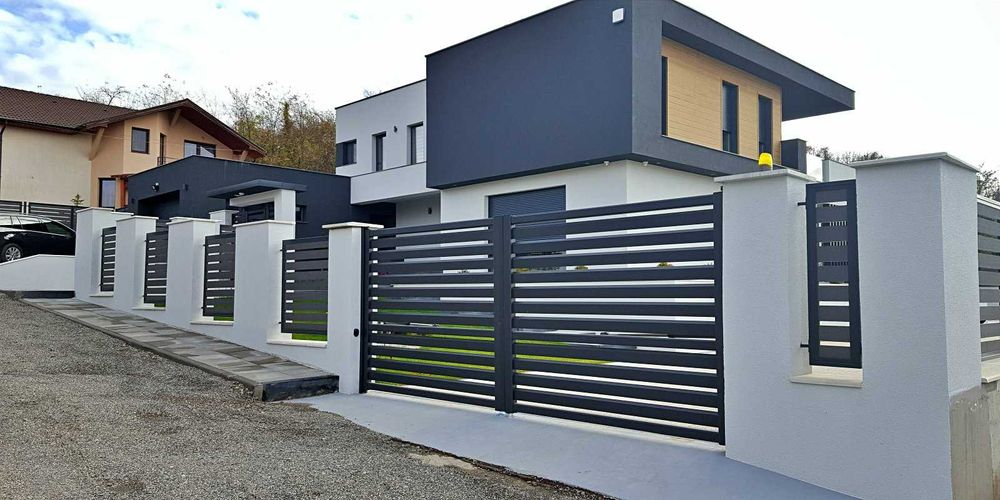 Garduri din panou stil jaluzele, sipca metalica, tabla, plasa si BCA
