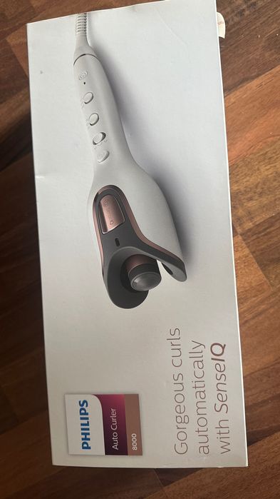 Ondulator automat Philips BHB886/00, tehnologie SenseIQ, Alb/Roz