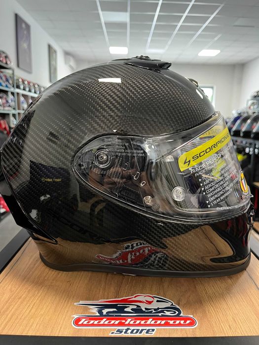 Мото Каска SCORPION EXO-R1 EVO CARBON AIR MG Gloss Black L 59-60см,