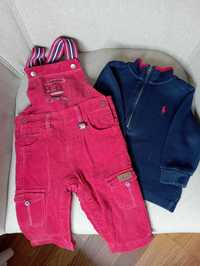 Salopetă velur Sergent Major + bluză Polo Ralph Lauren, 9 luni