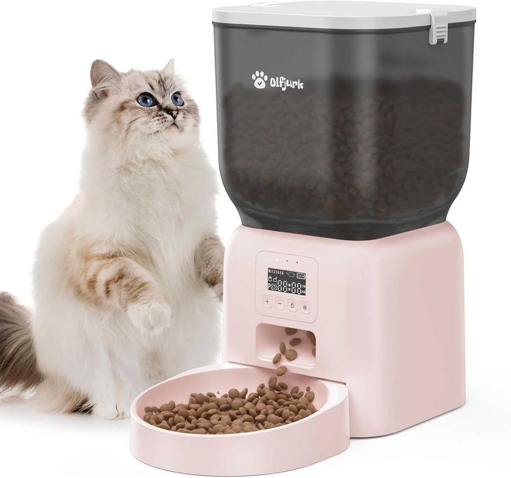 Автоматична хранилка за котки, Olfjurk 4 л автоматична за суха храна