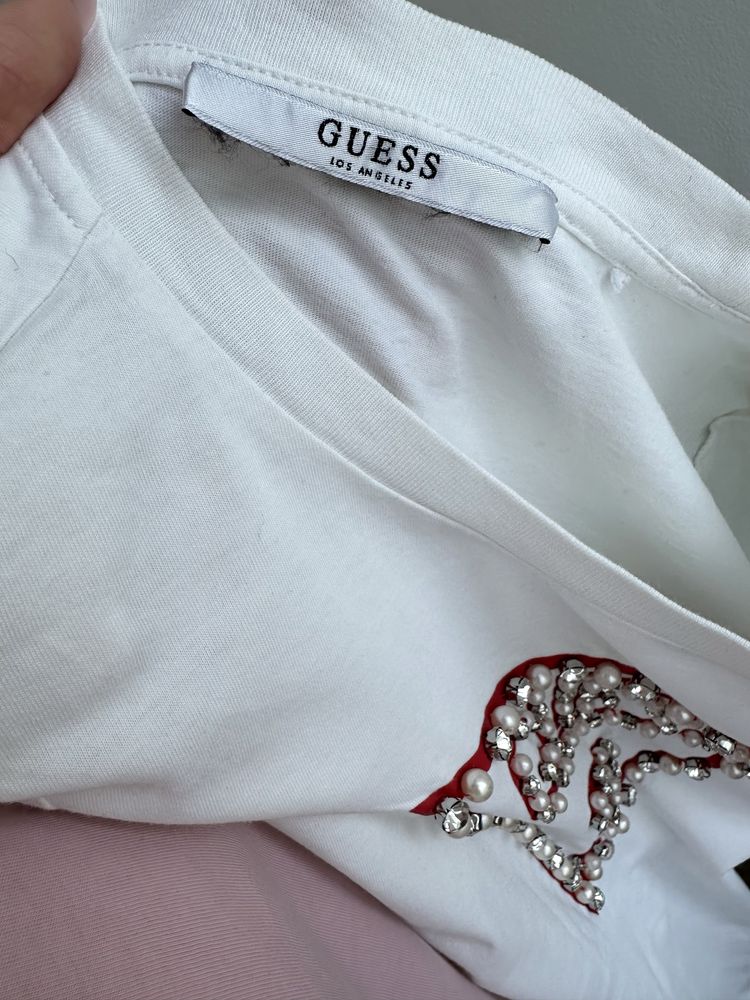 Tricou alb Guess