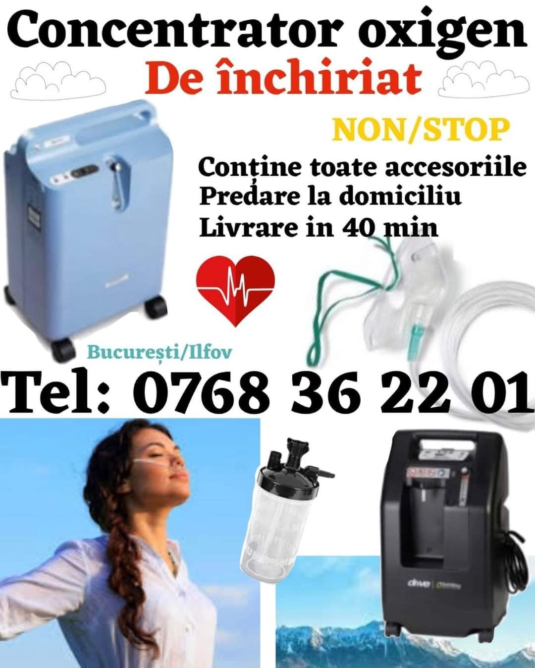 Concentrator oxigen de închiriat în București și Ilfov