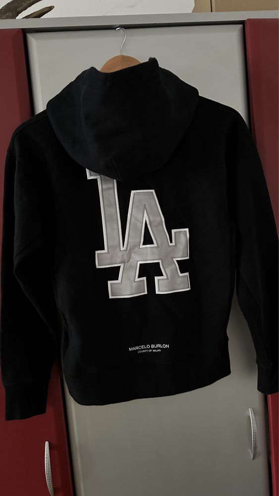 Marcelo Burlon County of Milan Black LA Dodgers Edition Hoodie