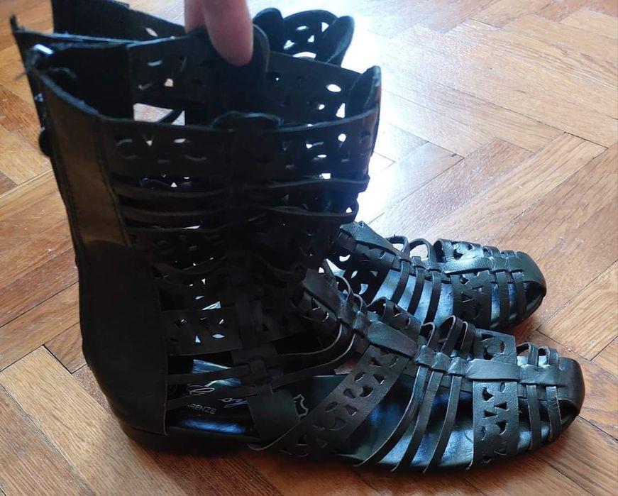 Sandale gladiator piele