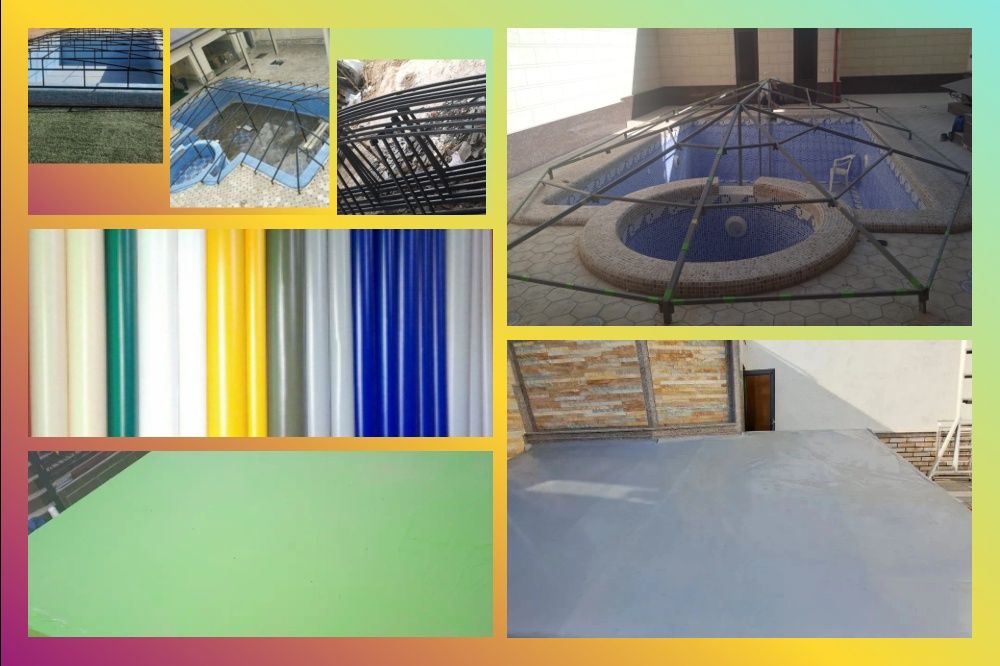 Баннер бассен навес метал канутурся установка киламиз