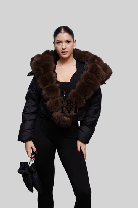 Geaca cu Guler lung din Blana Naturala