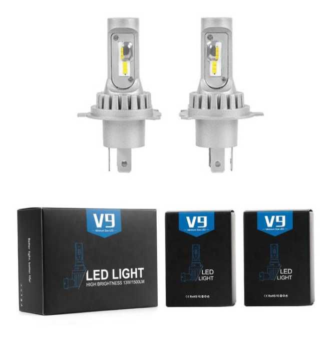 V9 LED крушки H1 H3 H4 H7 H8 HB3 HB4 без вентилатор 6000K