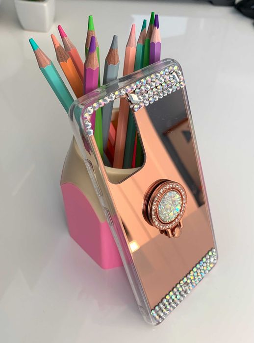 Husa tip oglinda cu pietricele si inel pt Samsung Galaxy A04s / A23 5G