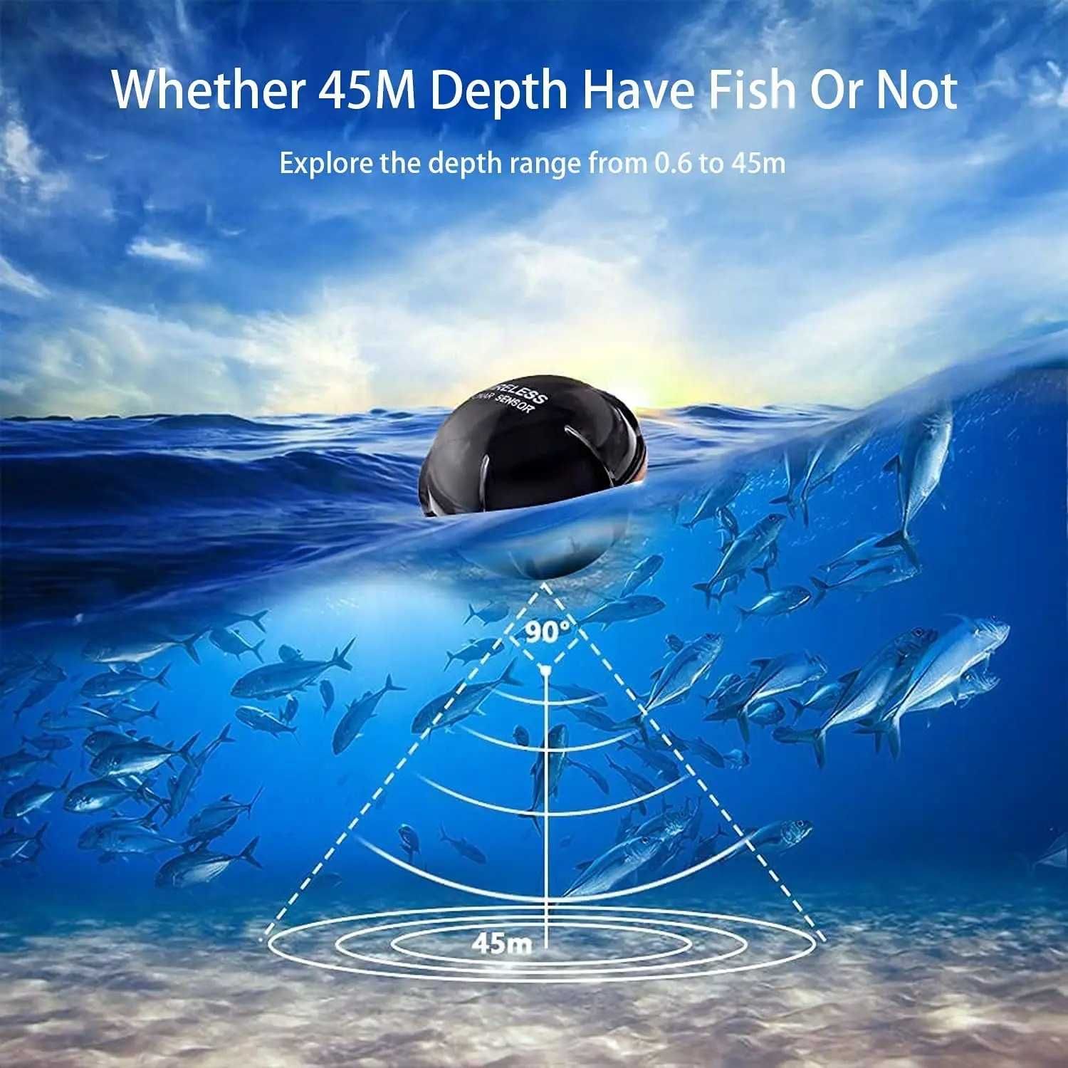 Безжичен сонар за риболов Fish Finder XJ01B – сензор с USB зареждане