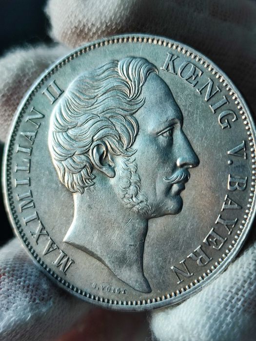 2 гулдена 1855 г., Германия (Бавария) сребро