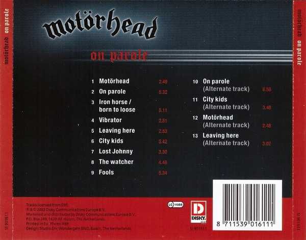 CD Motorhead - On Parole 1979