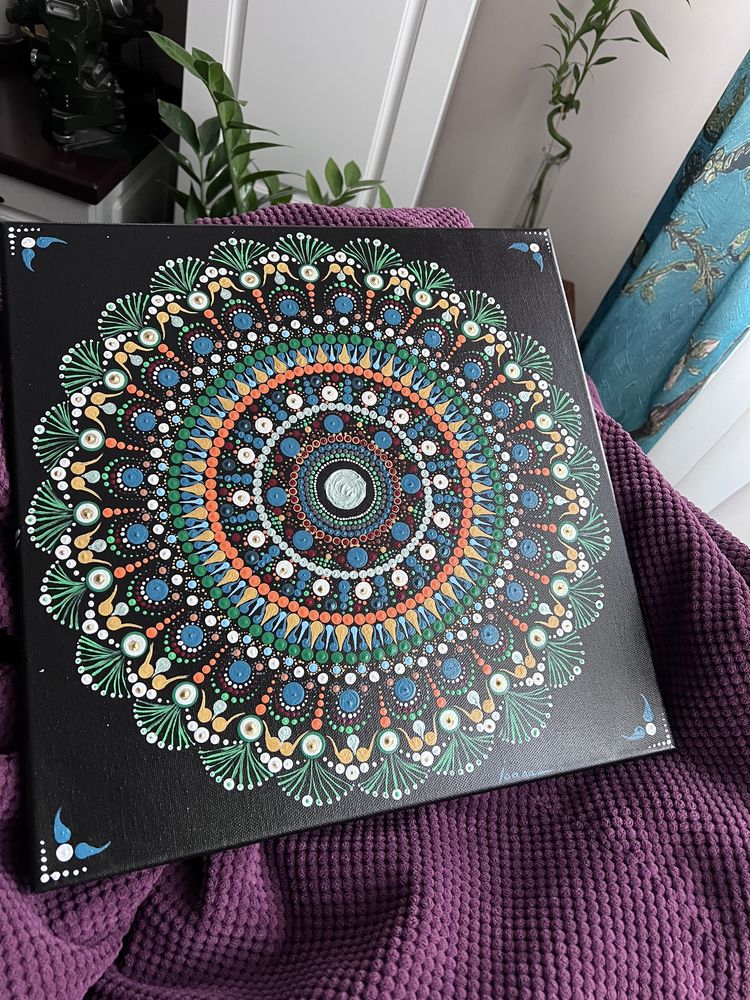 Tablou pictura mandala 40x40 cm