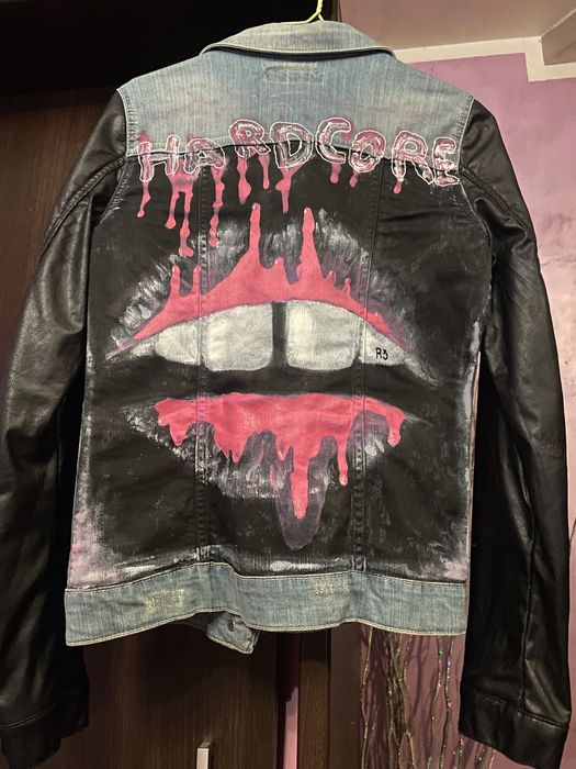 Дамско дънково яке с рисунки