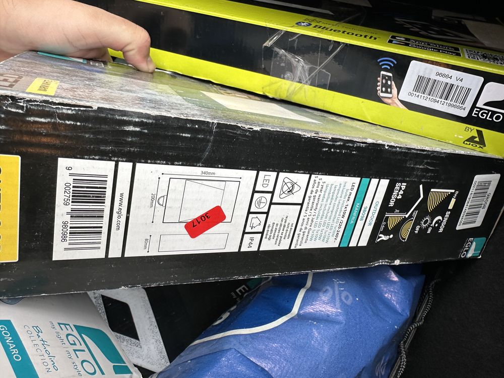 Eglo - LED Екстериорна Стенна лампа със сензор LED/10W/230V