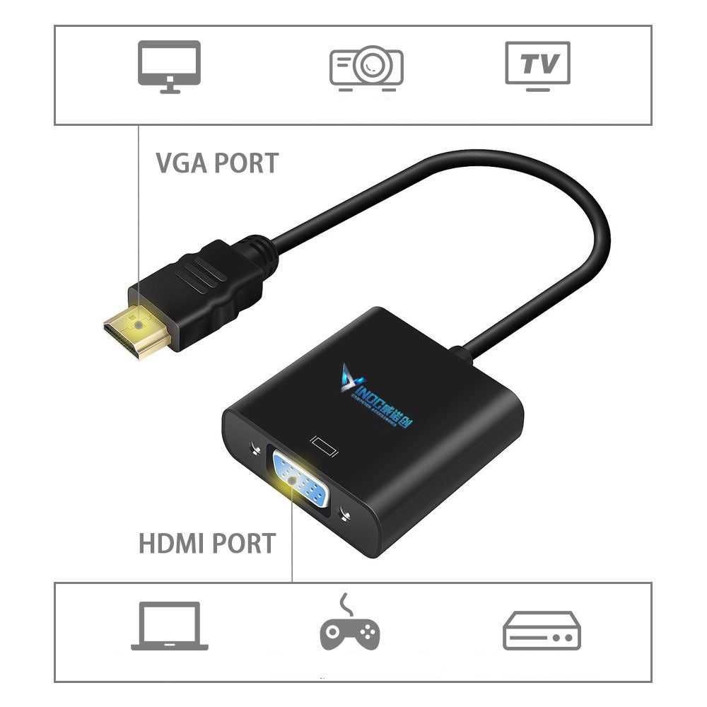 Переходник Кабель-Адаптер/ 1080P HDMI  D-Sub (VGA)/ 20см HD