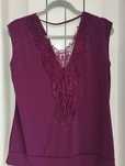 Bluza eleganat vișiniu cu dantelă