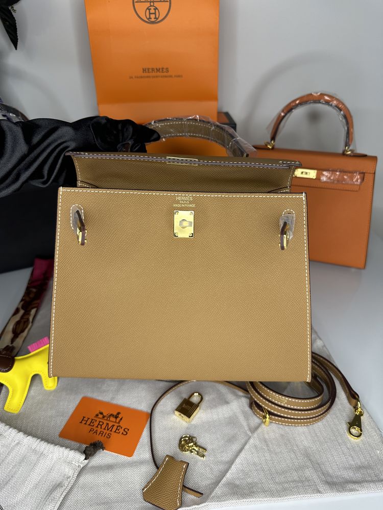 Geanta de lux HERMES Kelly 25 cm piele naturala 100% cadou (28