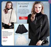 Poncho Oriflame negru/alb