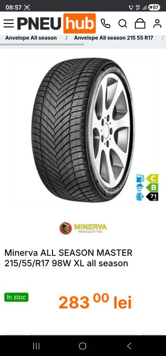 Vand 4 cauciucuri 215/55 r 17