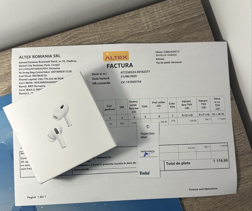 Apple AirPods Pro 2-ideale pentru un cadou urgent cu vinted tag