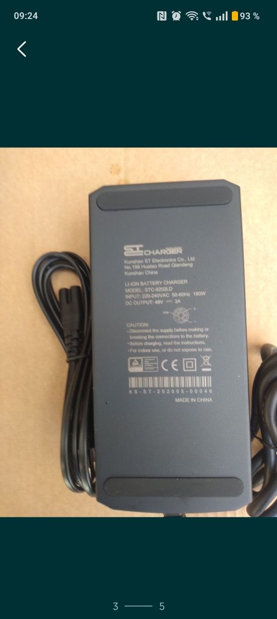 Încărcător bicicleta electrica 36V-4Ah/48V-3Ah