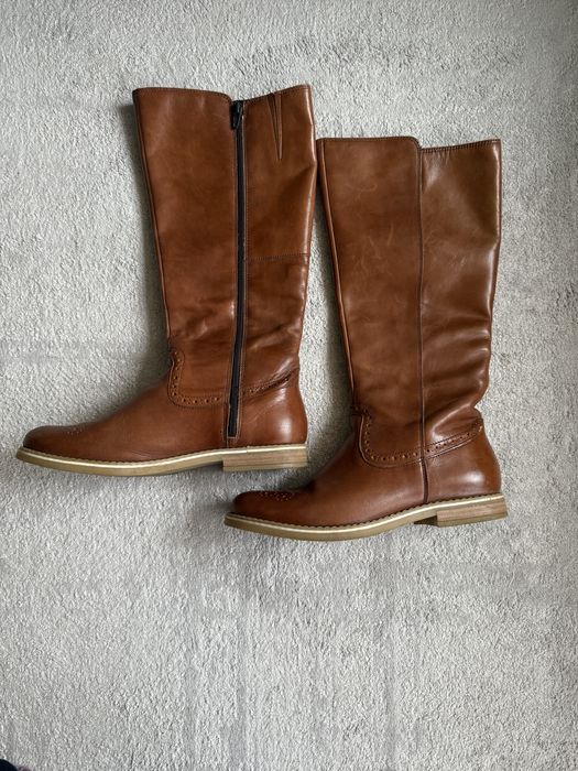 Кафеви ботуши естествена кожа