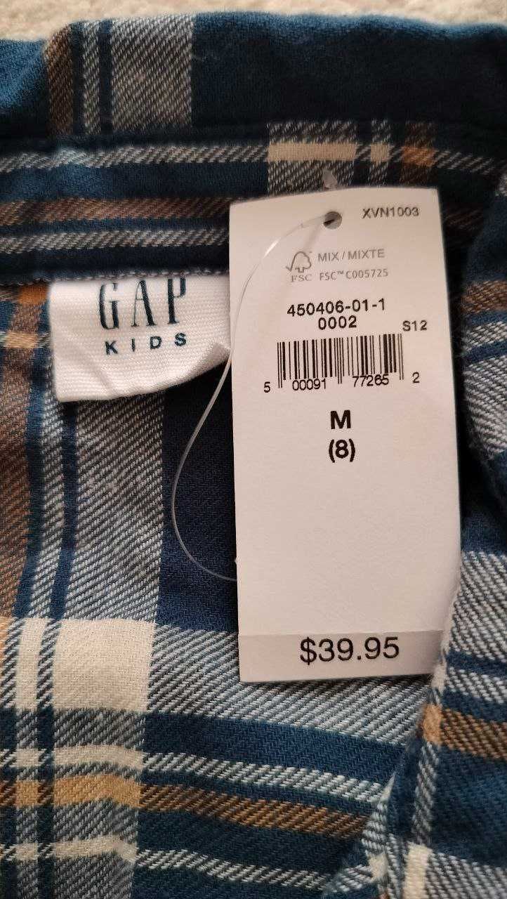 Новая GAP оригинал из США фланелевая рубашка размер 8-9-10 лет