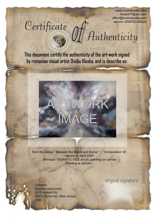 Scriptura Nocturnă a Infinitului pictura de colectie Ovidiu Kloska