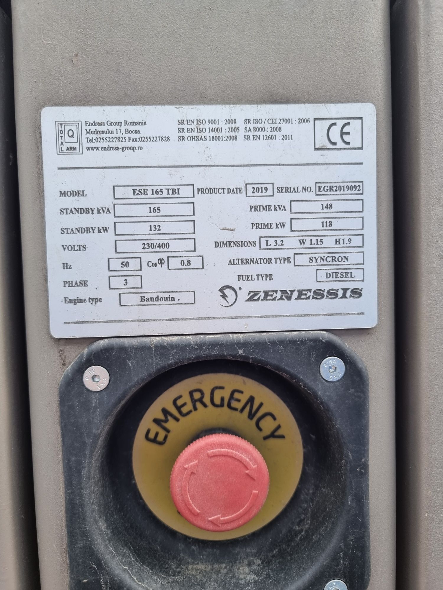 Generatoare de inchiriat de 165 kva