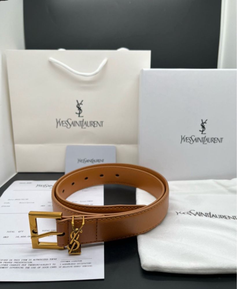 Curea Ysl piele naturala pe comanda