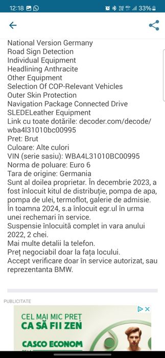 Vând bmw 435 x drive F36