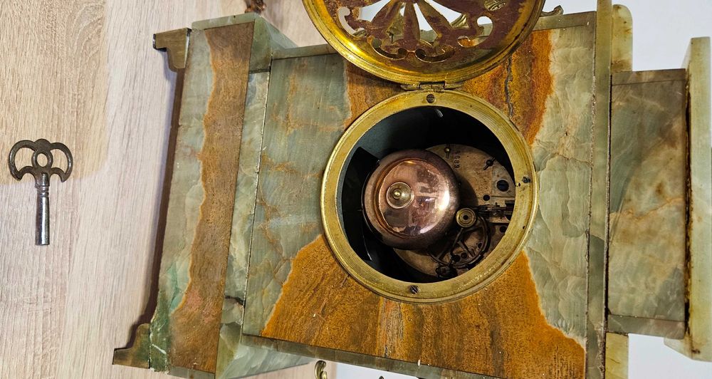 Ceas de semineu cu pendul Japy Freres - 3 piese Onix