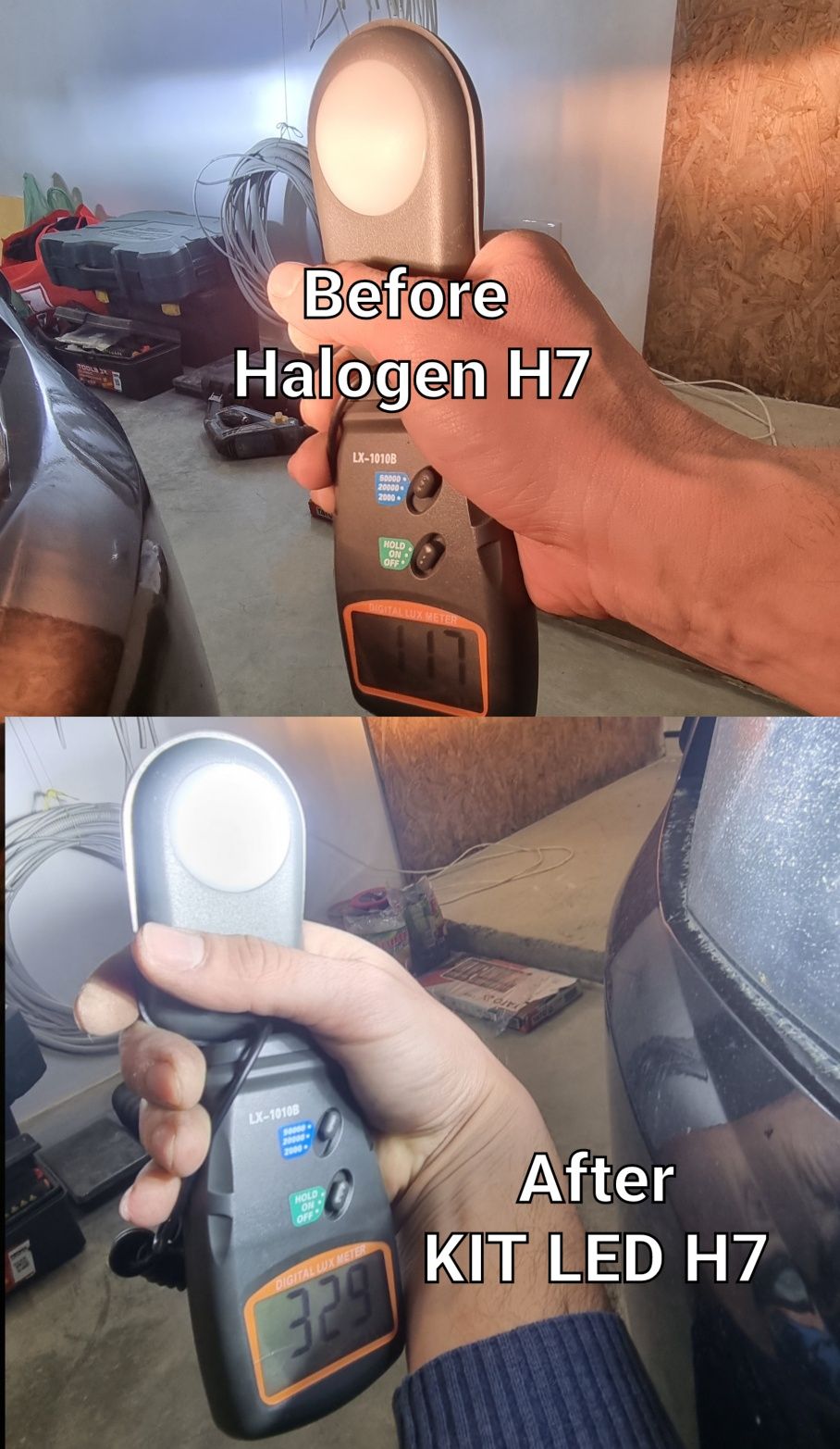 Kit LED H7 conversie de la bec becuri Halogen far faruri faza scurta